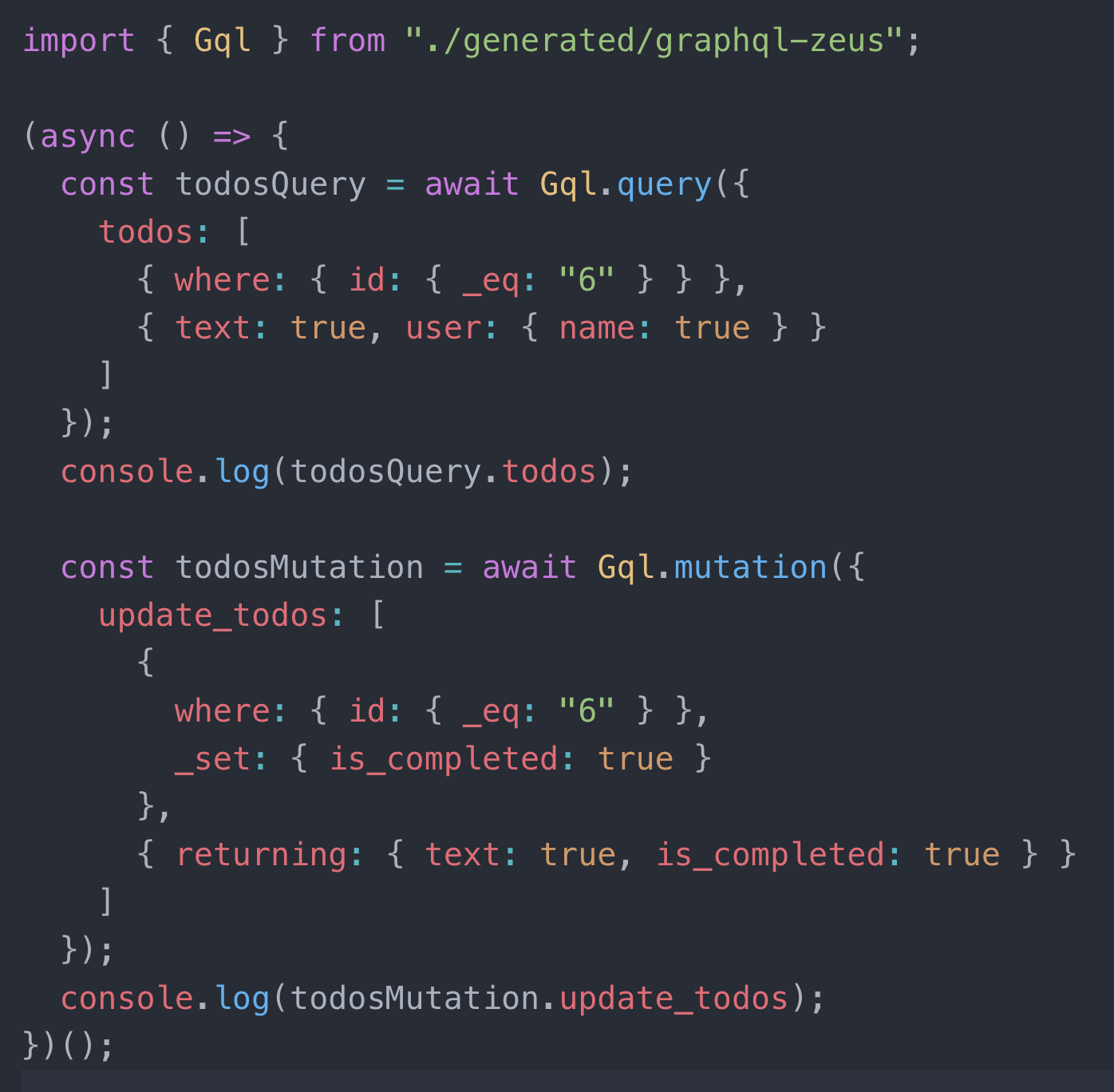 graphql-zeus creates an autocomplete client library for JavaScript or TypeScript