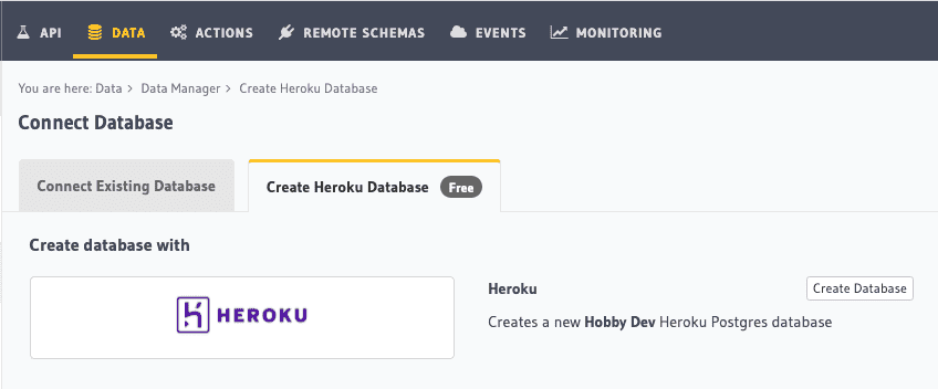 Create Heroku Database