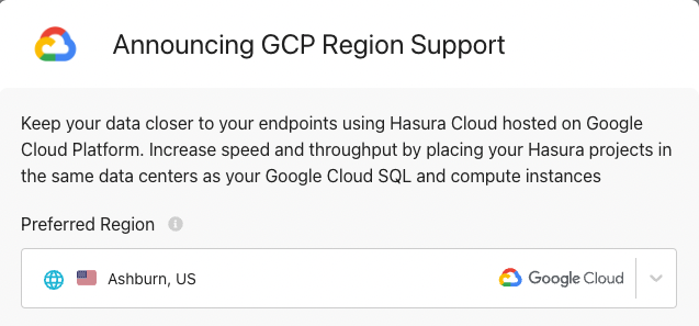 Announcing Open Beta of GCP Region Support on Hasura Cloud