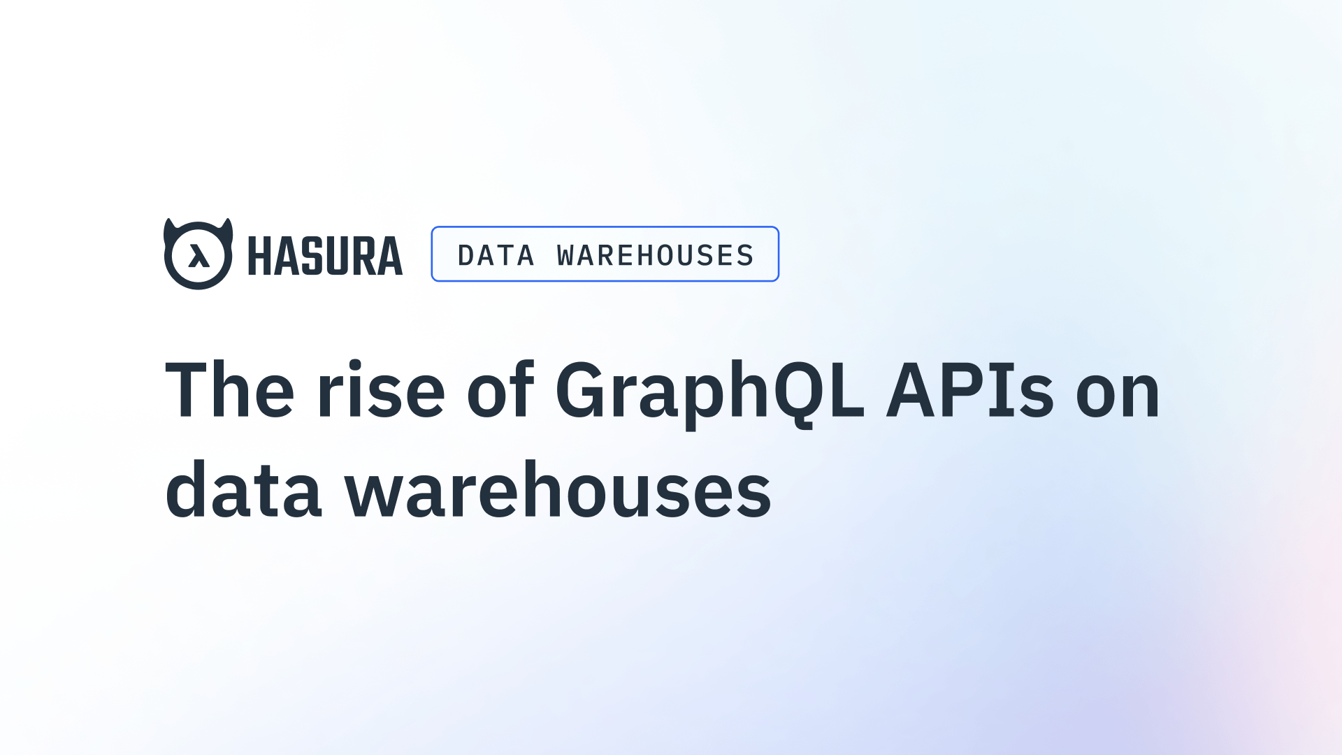 The rise of GraphQL APIs on data warehouses