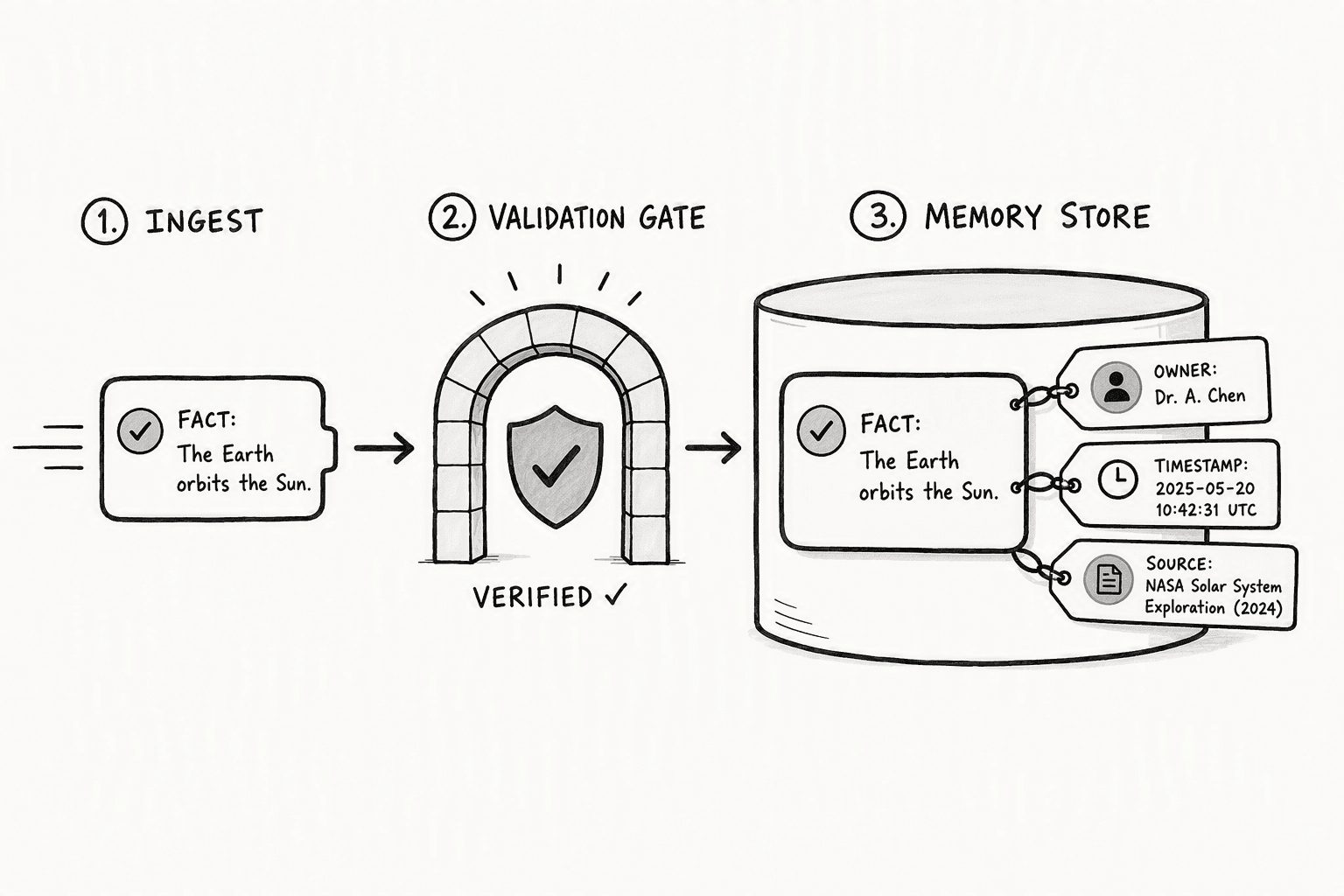 Illustration for Step 1: Establish a Factual Memory Layer with Provenance-First Ingestion