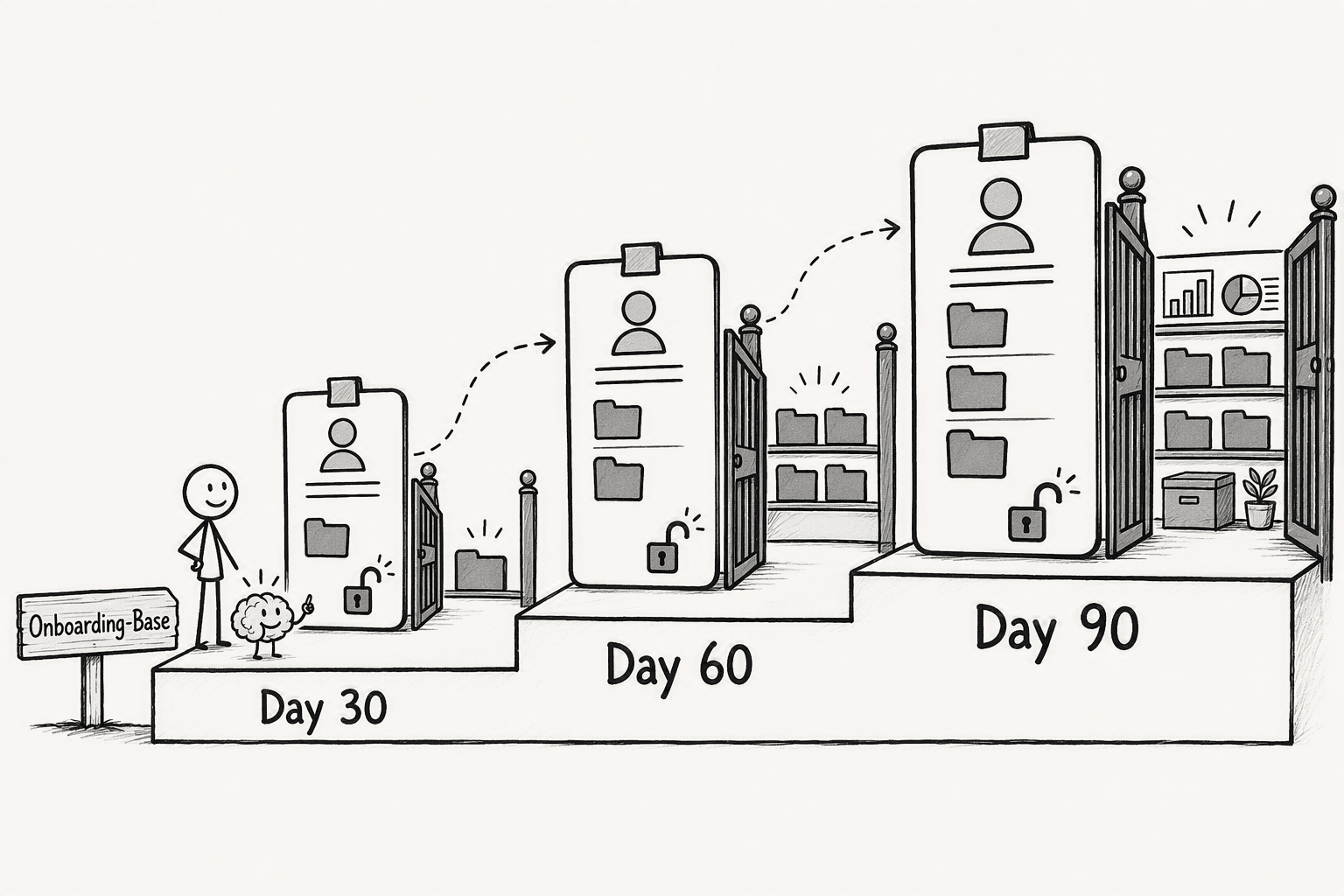 Illustration for Step 3: Create Custom Roles Mapped to a 30-60-90 Day Onboarding Plan