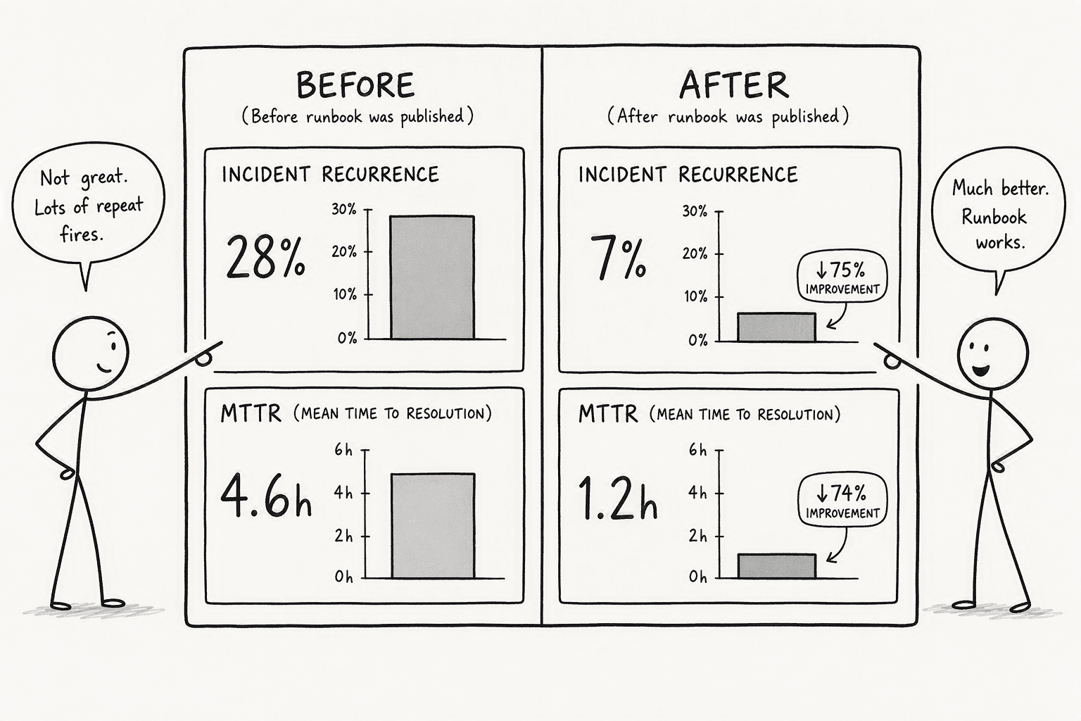 Illustration for Step 7: Measure impact with recurrence and recovery metrics