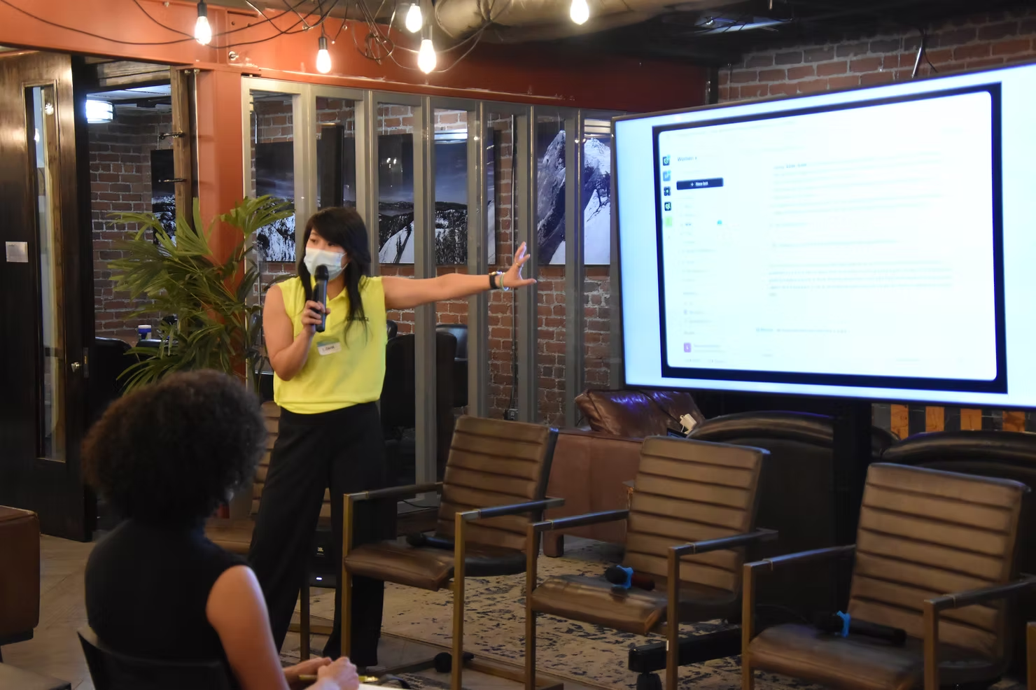 Laura Cruickshanks speaking at the WOMEN x AI AI Career Lab.