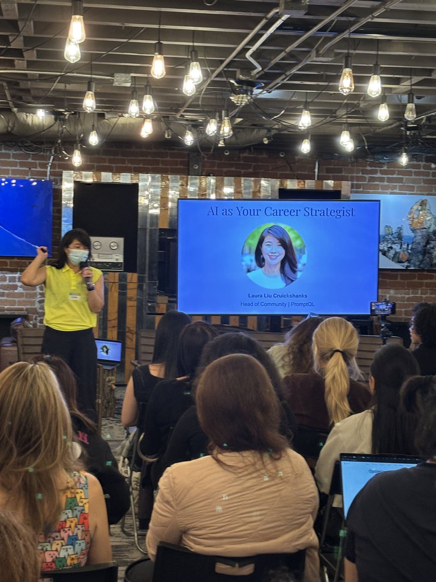 Laura Cruickshanks speaking at the WOMEN x AI AI Career Lab.