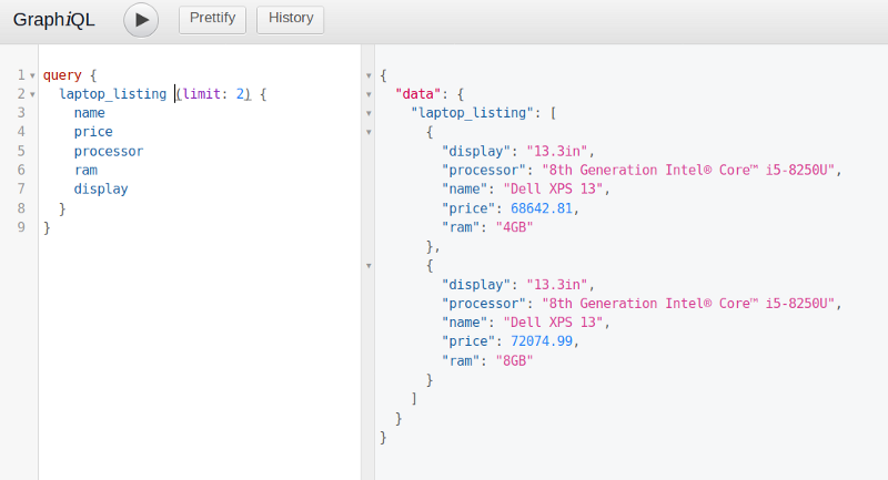 graphql query json