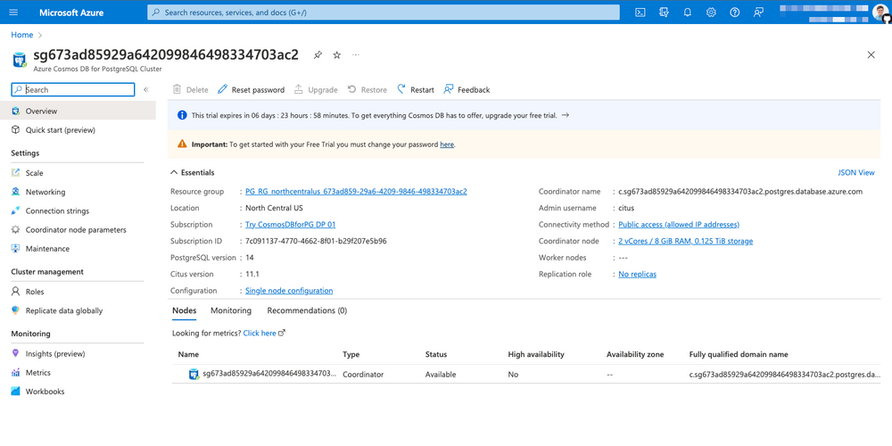 Using Azure Cosmos DB For PostgreSQL & Hasura GraphQL