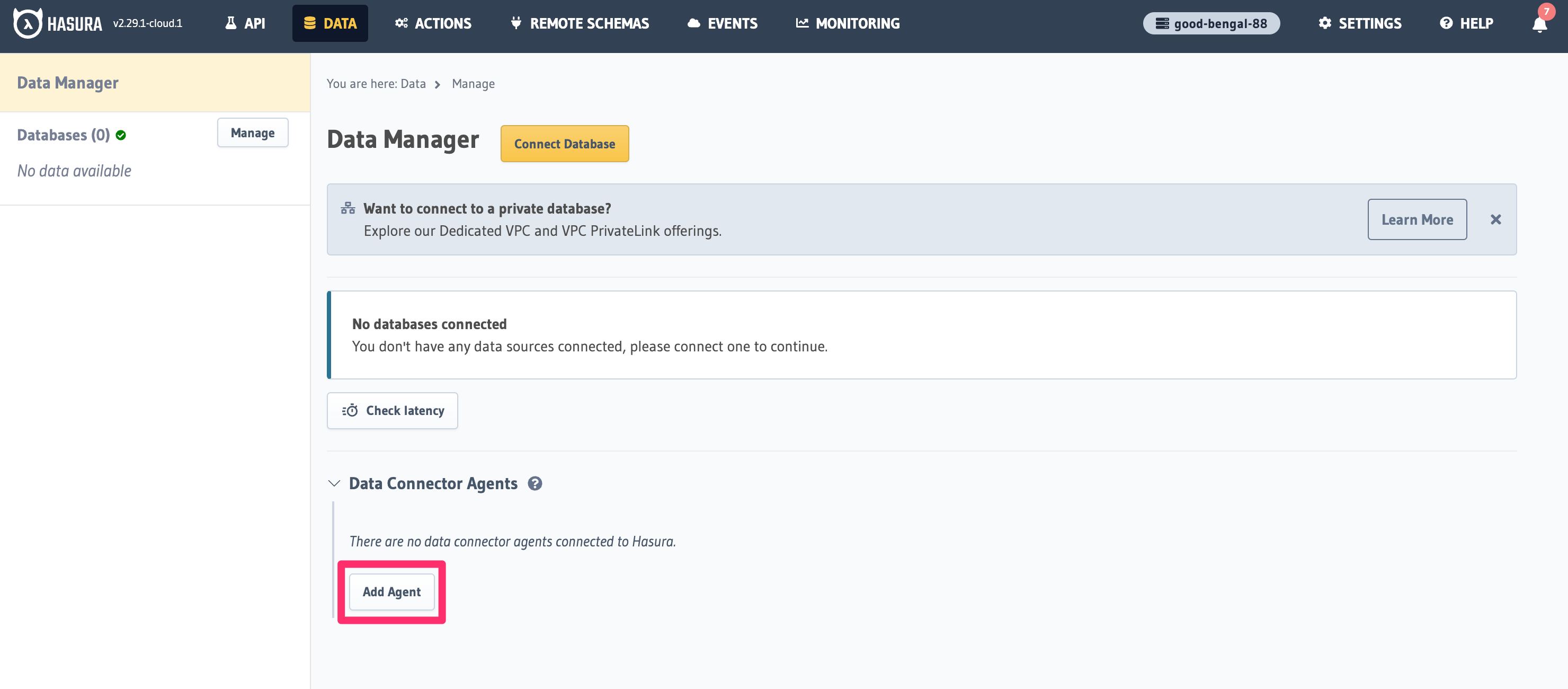 Hasura GraphQL Data Connector Agent diagram