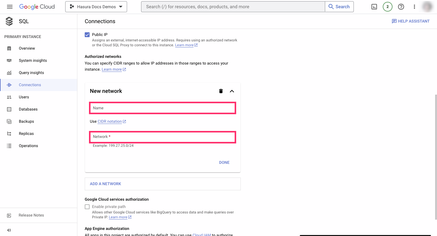 Add a new network in GCP