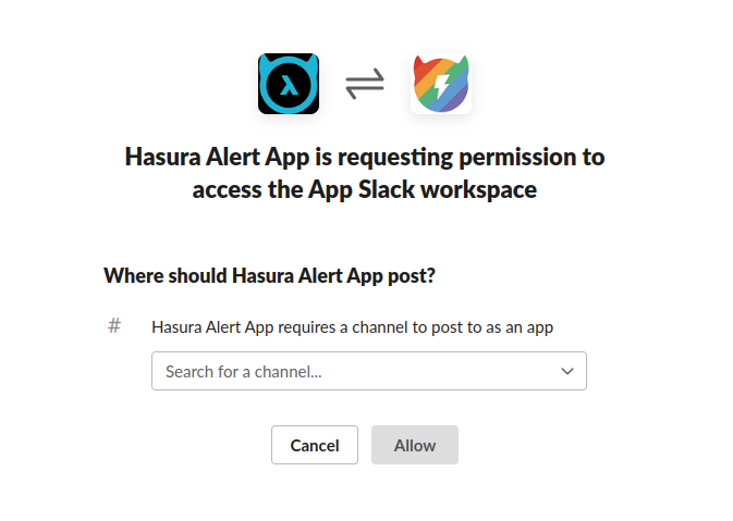 Alert slack configuration