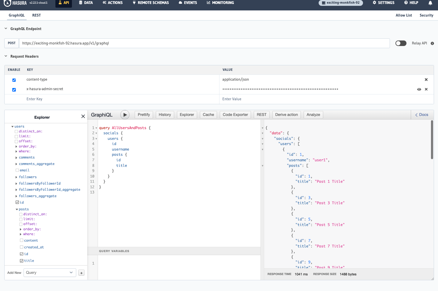 Querying across two APIs using a relationship