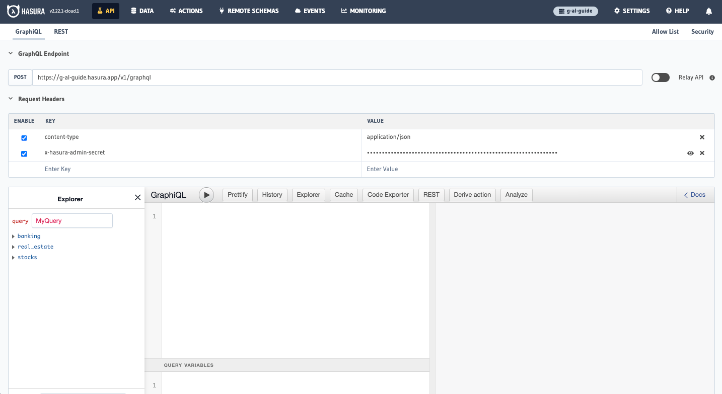 Consolidated fields in the API tab after adding namespaces