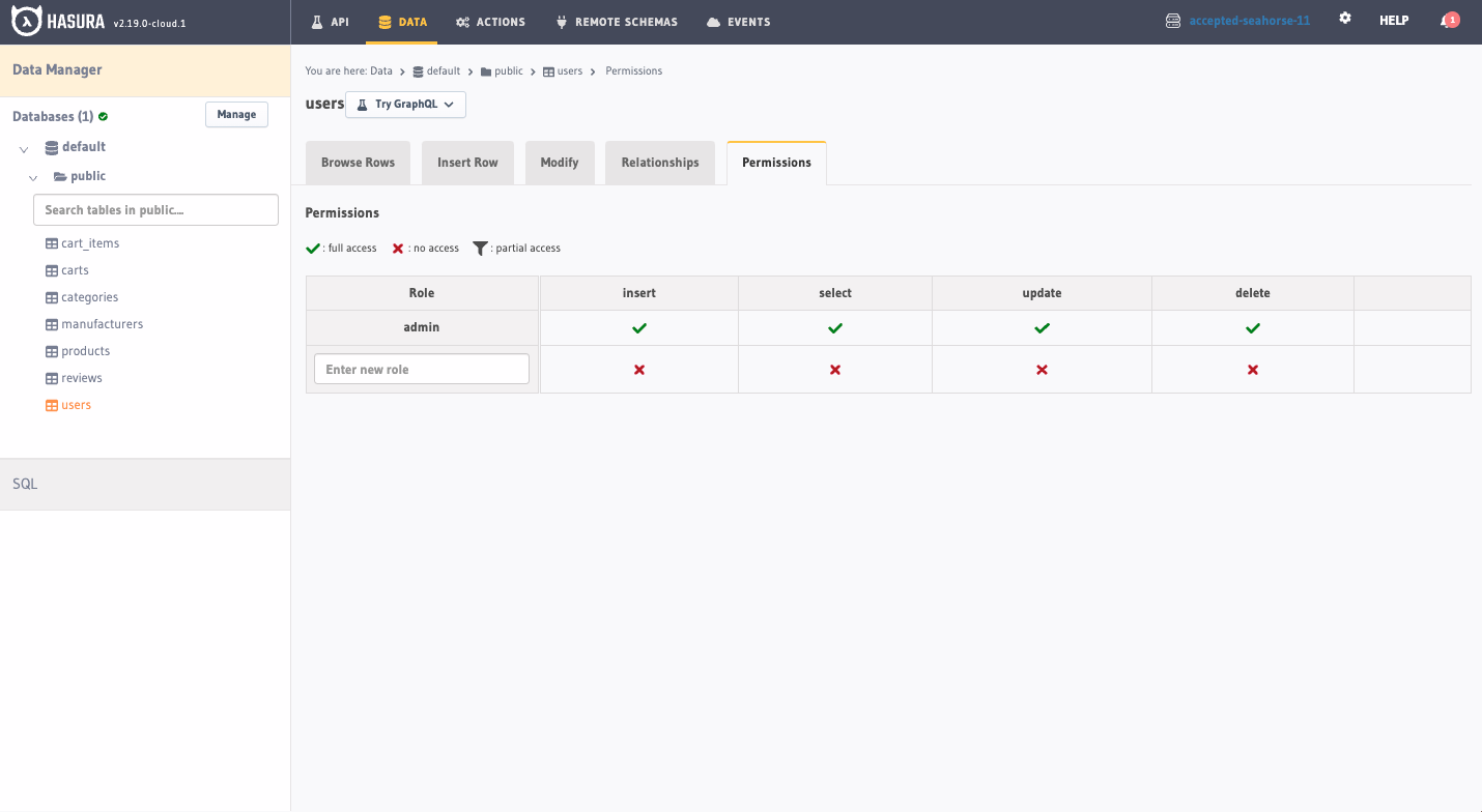 Authentication and authorization with Hasura