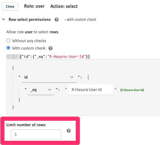 Row fetch limit