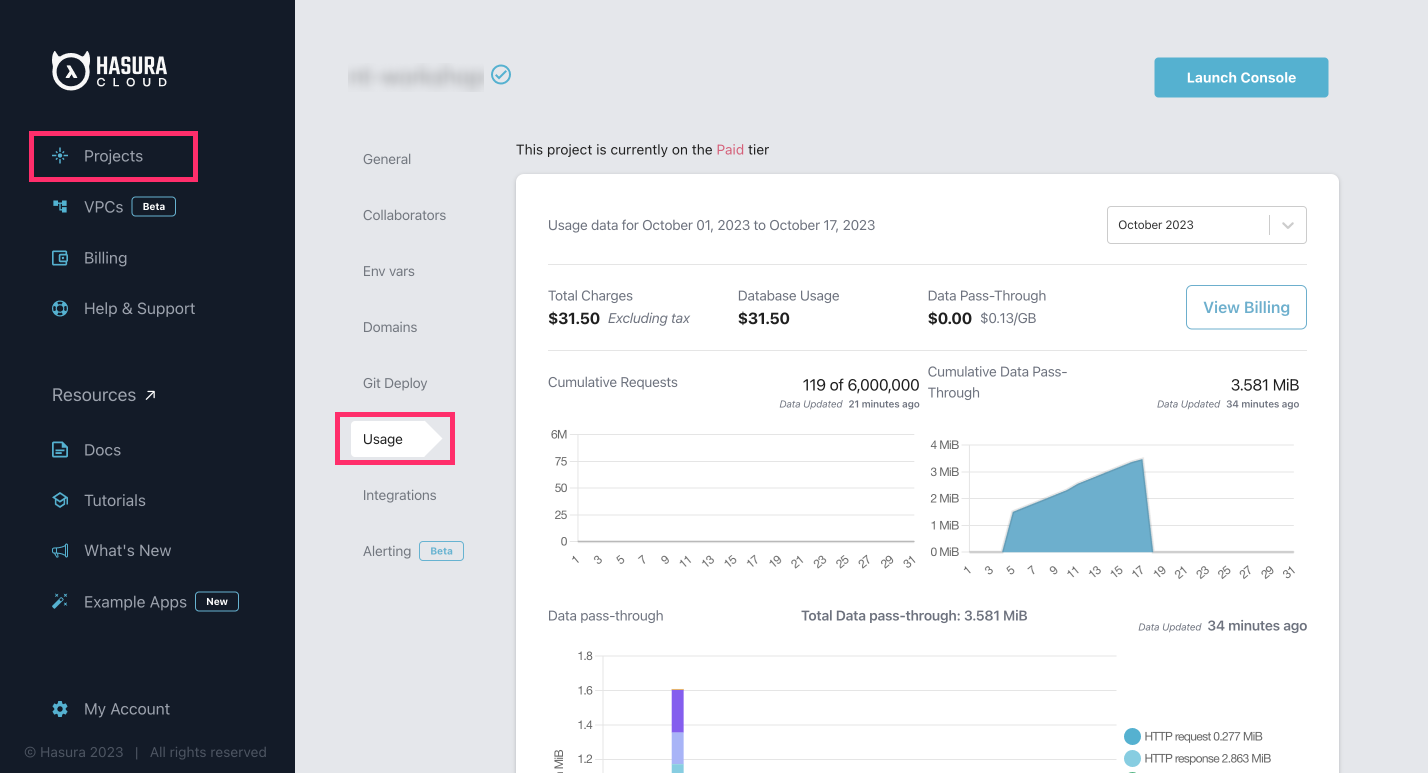 Professional Plan Usage Reports Navigation