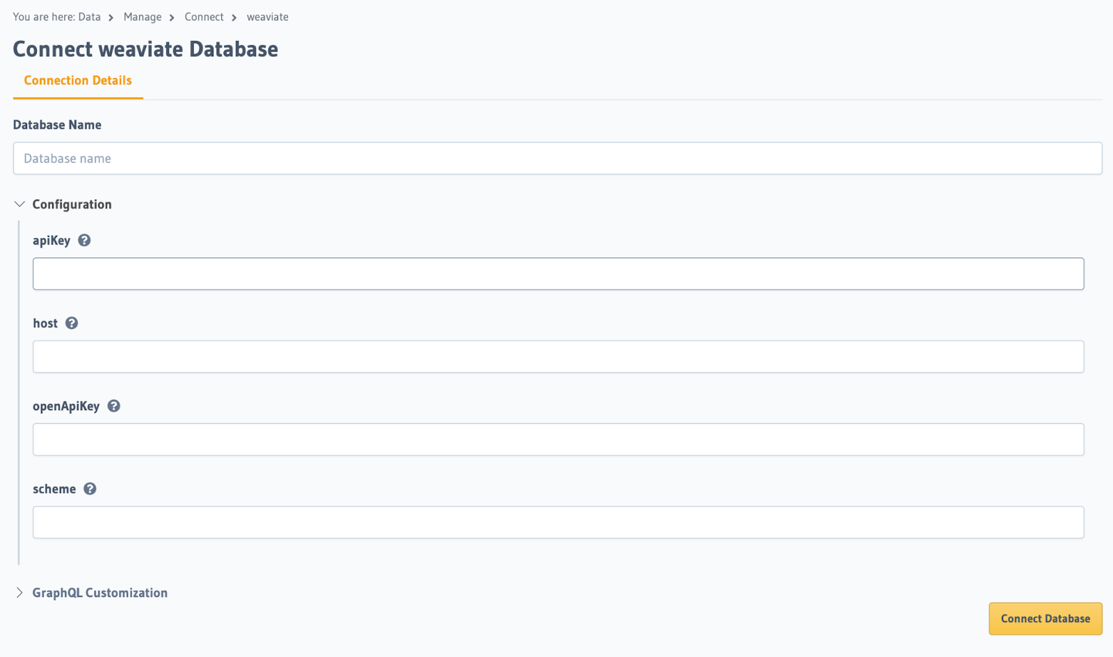 Connect Weaviate database