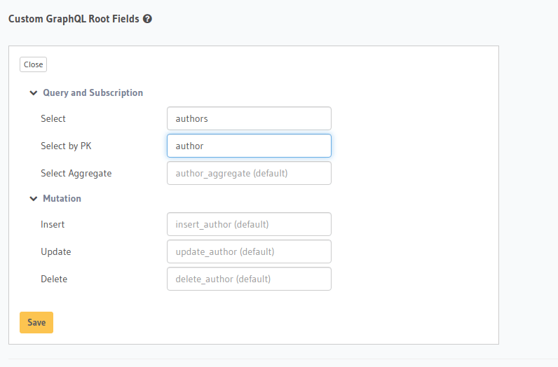 Customize GraphQL root field