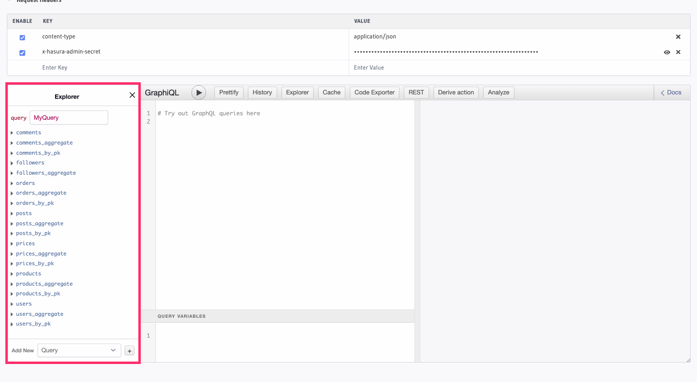 The root-level fields of our API before customization