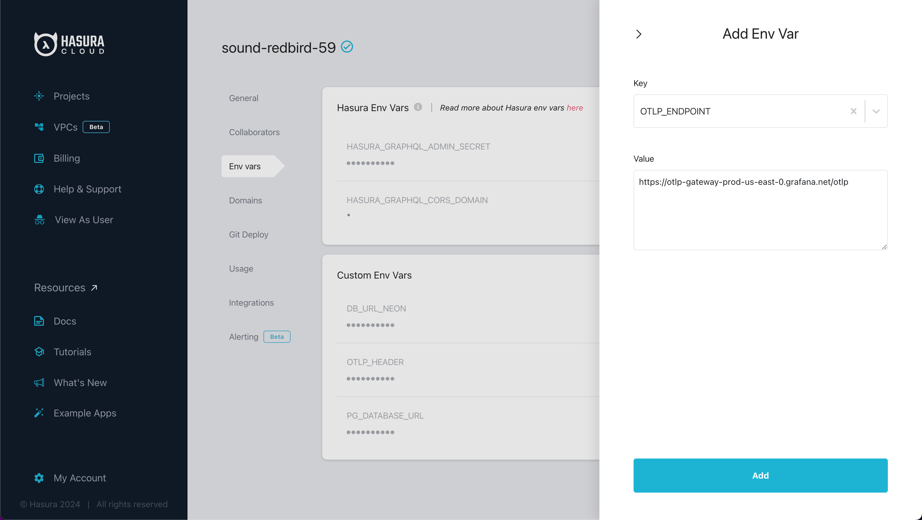 Add Environment Variable for OTLP Endpoint