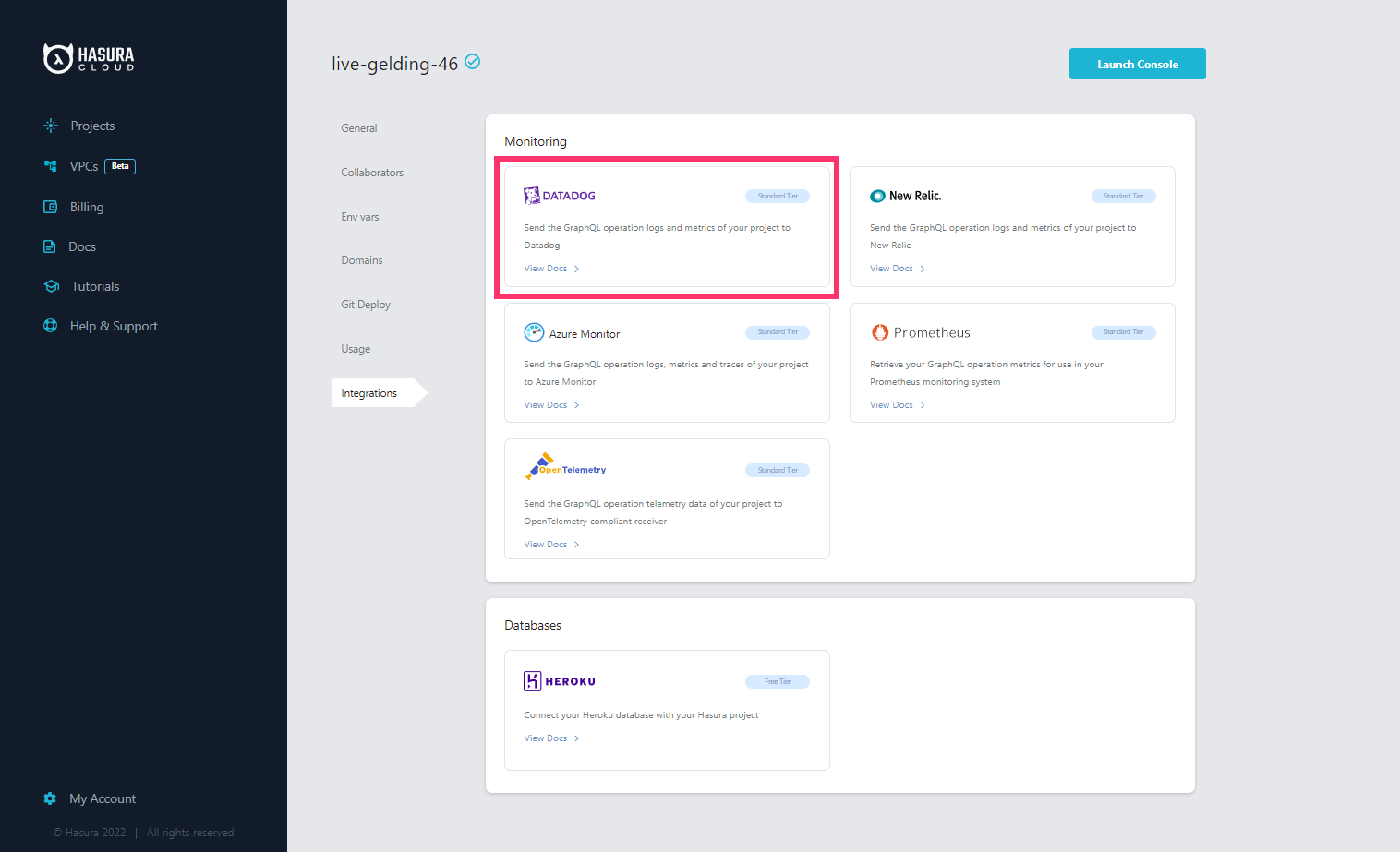 Configure Datadog Integration