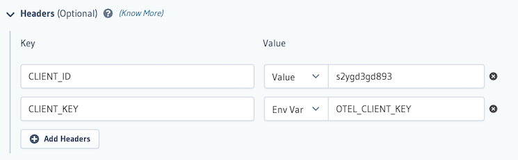 OpenTelemetry Header Console Configuration