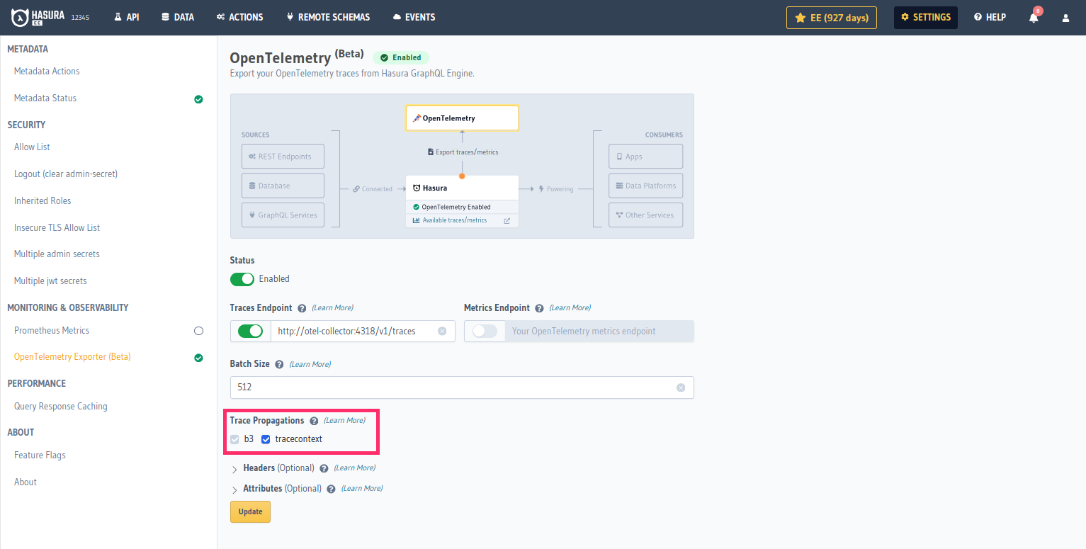 OpenTelemetry Trace Propagation Configuration