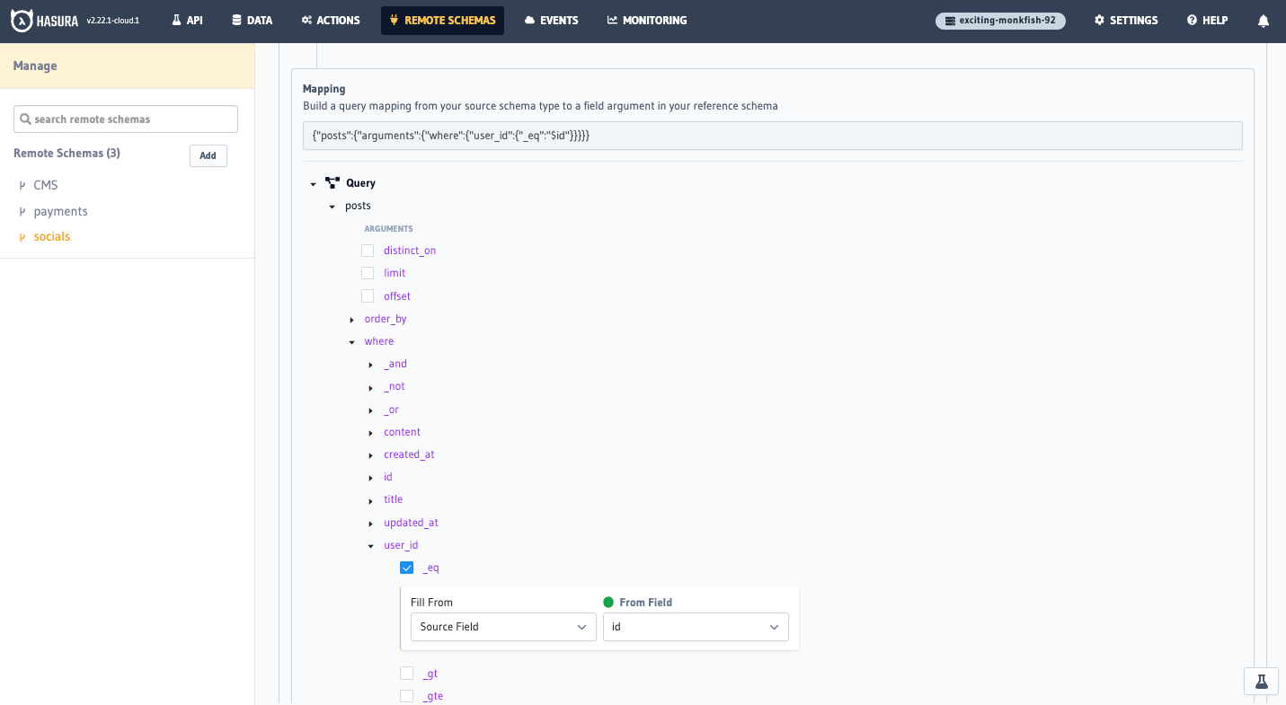 Mapping the query details for the socials API