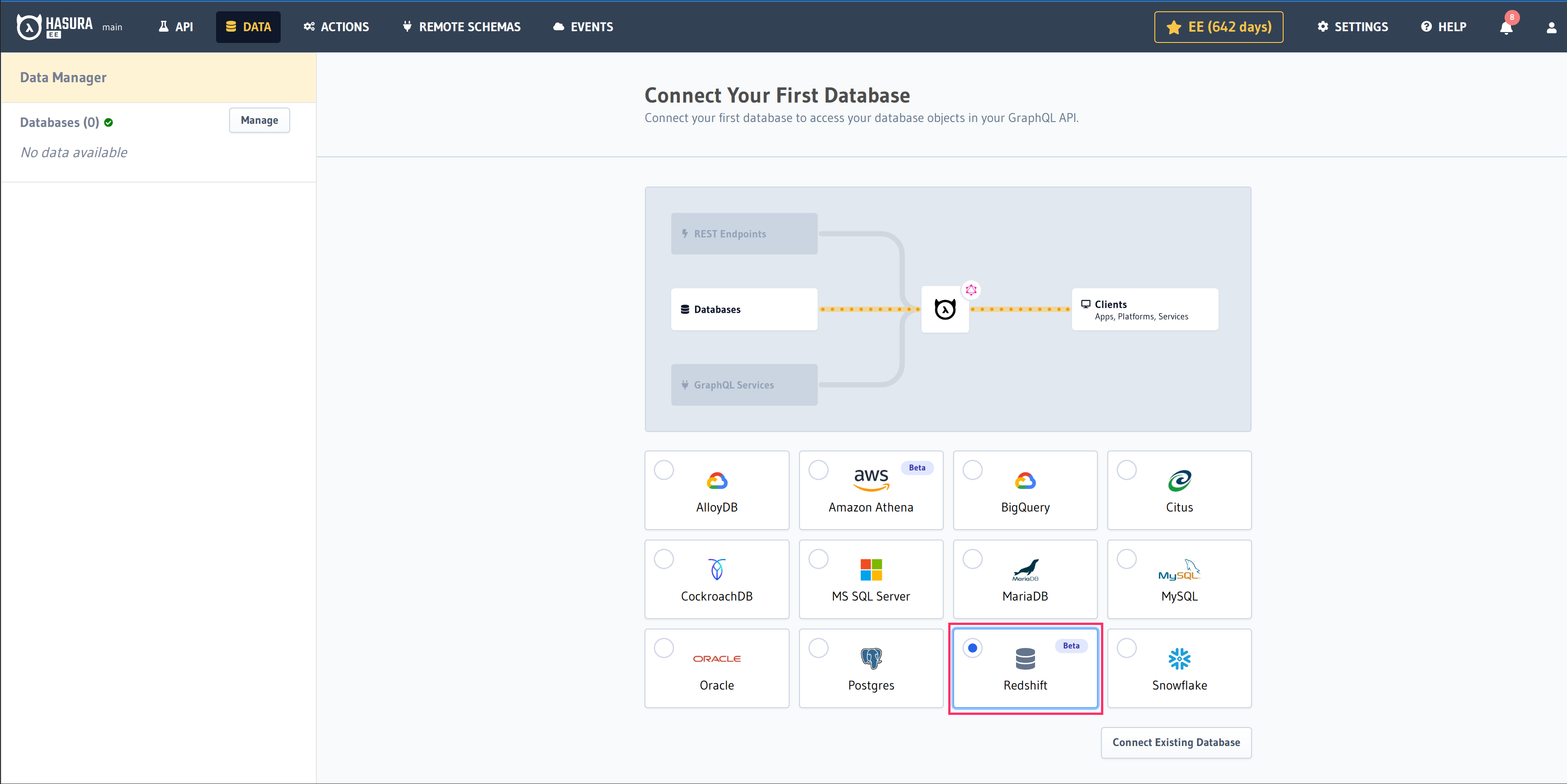 Adding the Amazon Redshift service