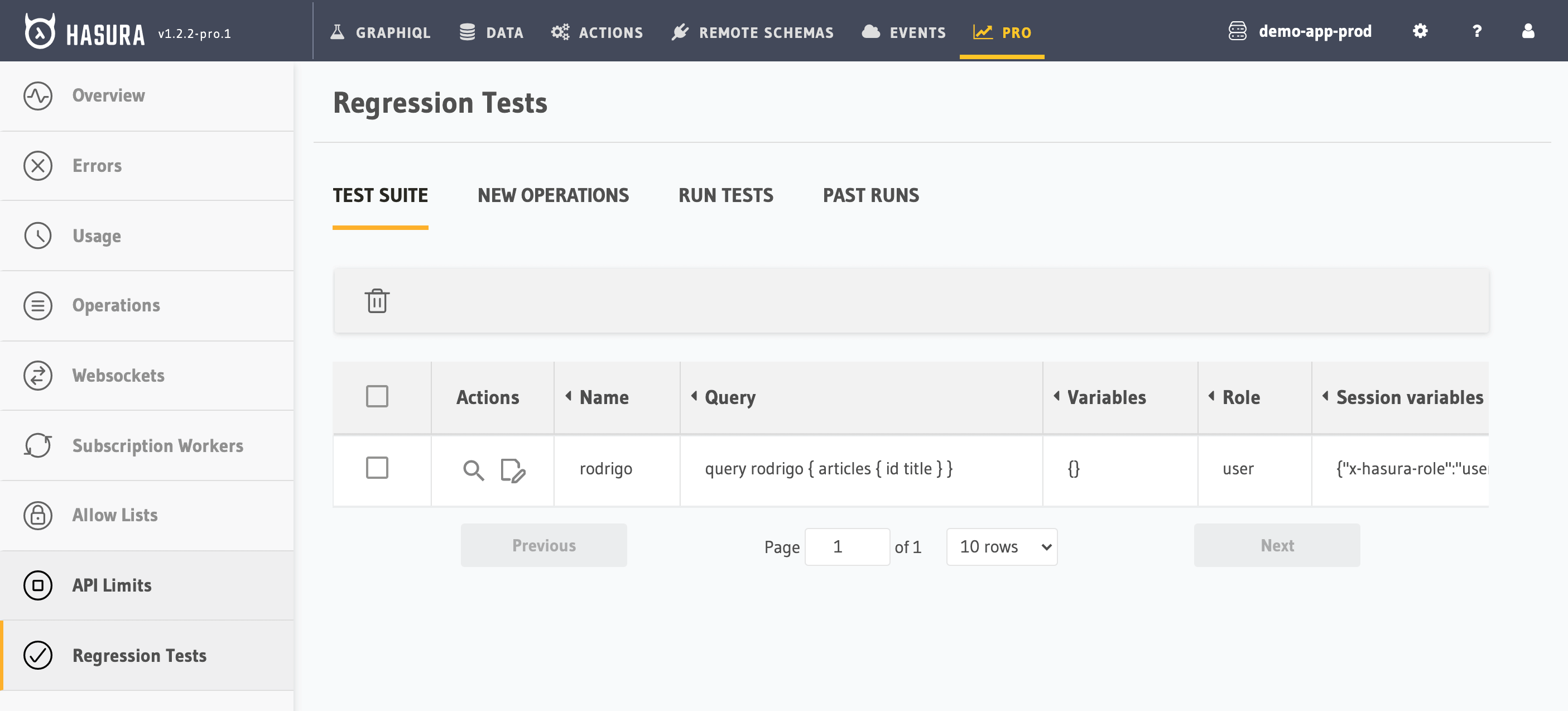 Manage regression test suites