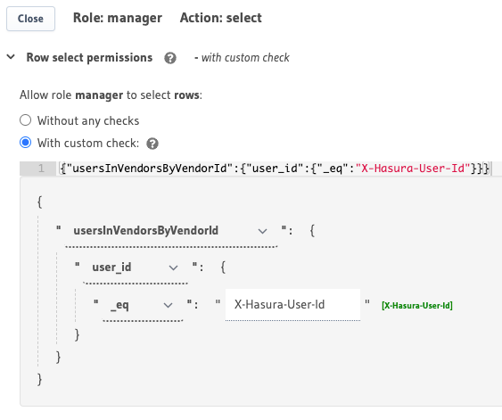 Using a nested object to build rules