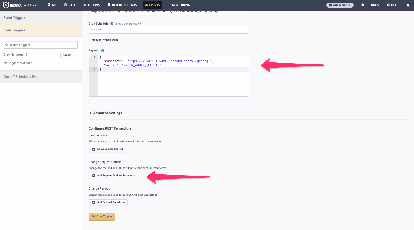 Hasura Scheduled Trigger architecture