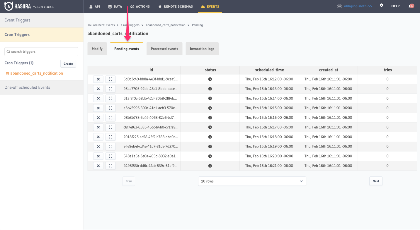 Hasura Scheduled Trigger architecture