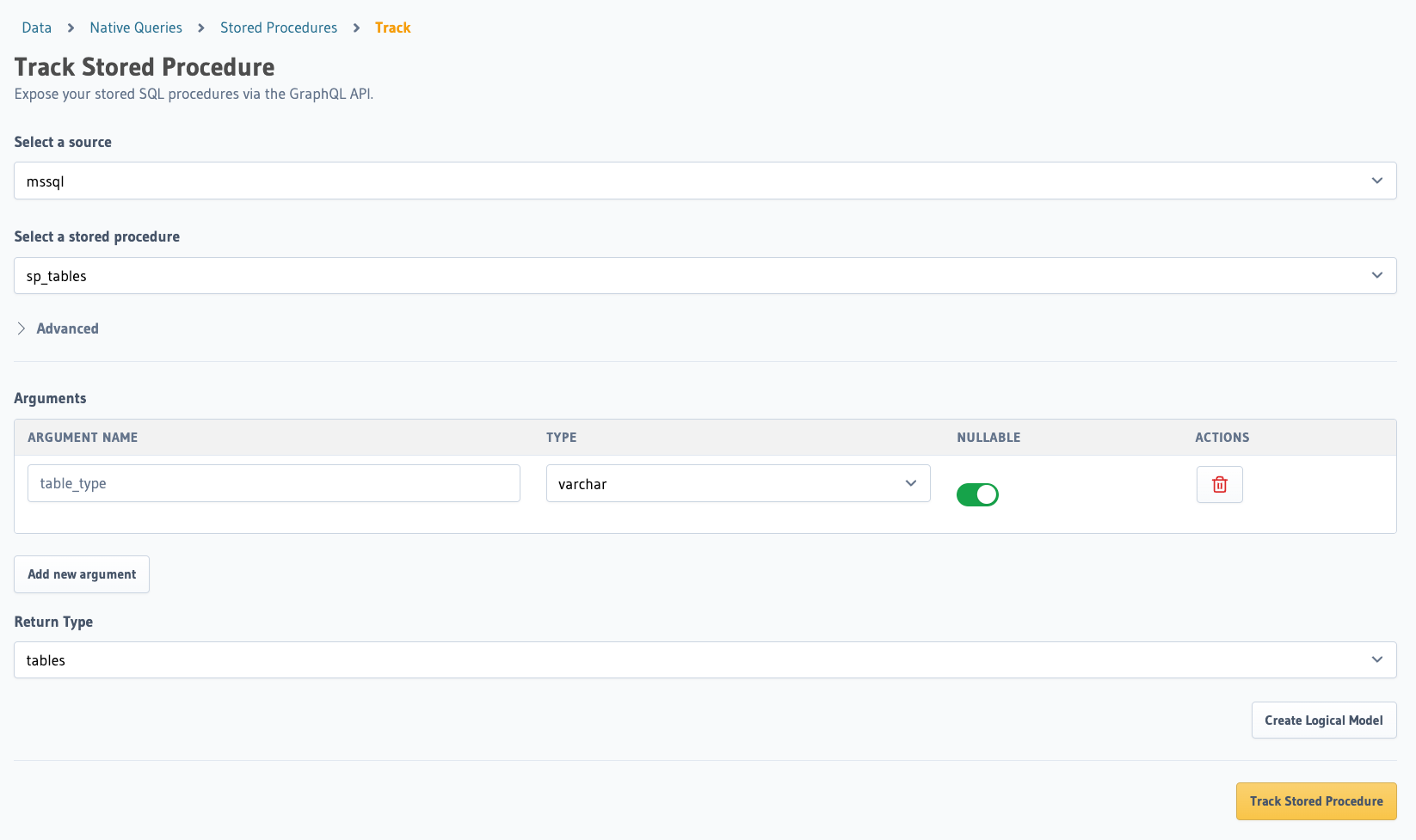 Stored Procedure Form