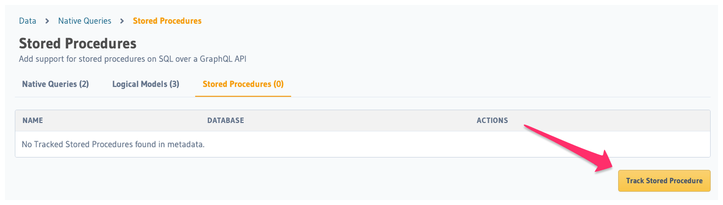 Track Stored Procedure