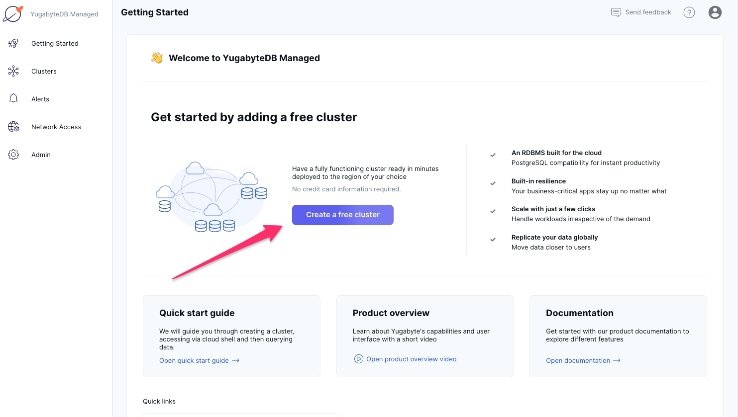 Create cluster on Yugabyte