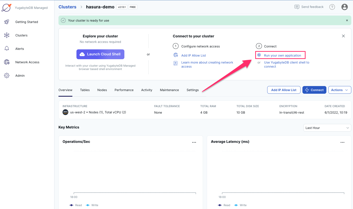 Run your own application on cluster dashboard