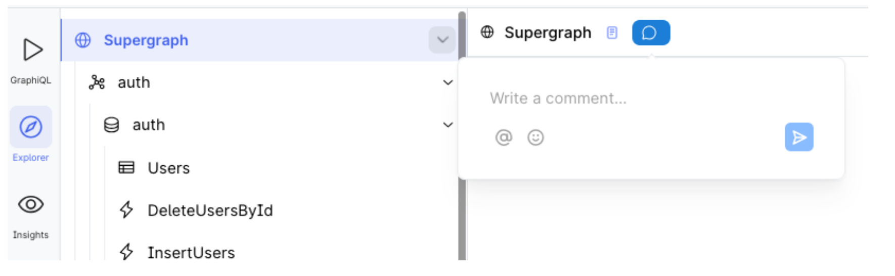 Hover over fields to add comments