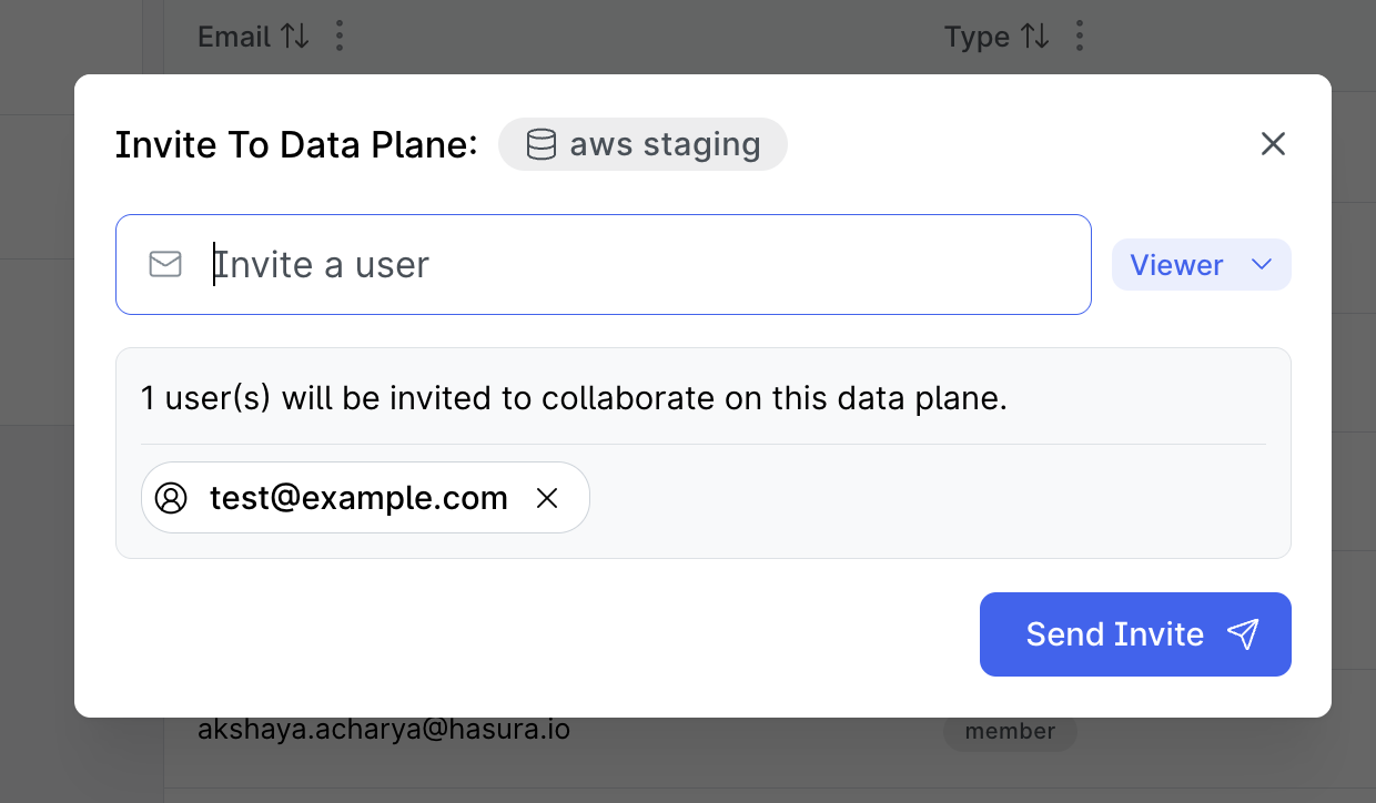 Invite Data Plane Collaborator