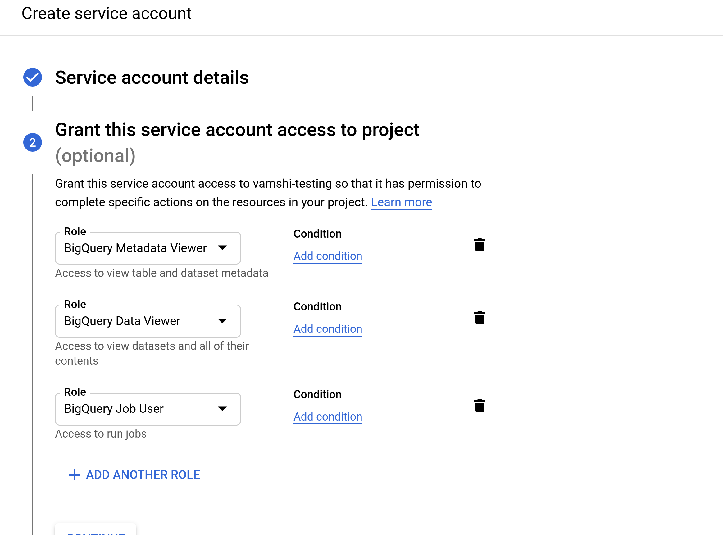 Add roles to service account on GCP