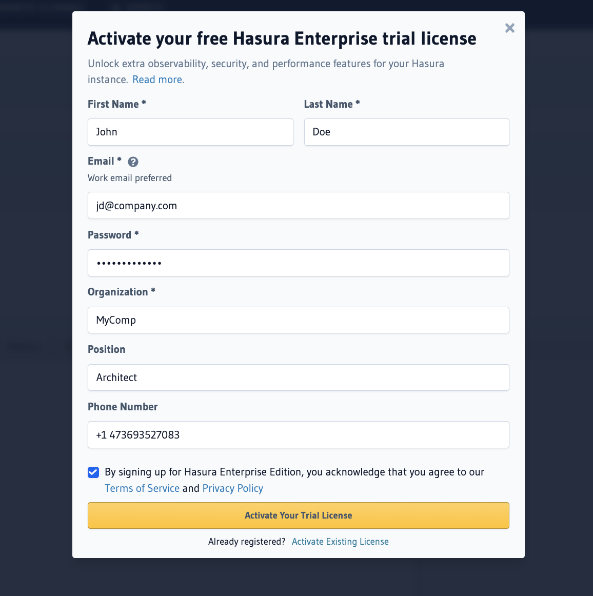 Enterprise Edition Trial Registration Form