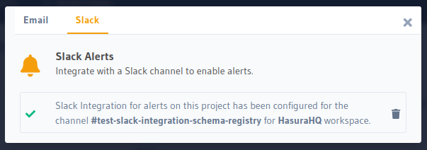 Hasura Cloud Schema Registry Configured Slack Alerts