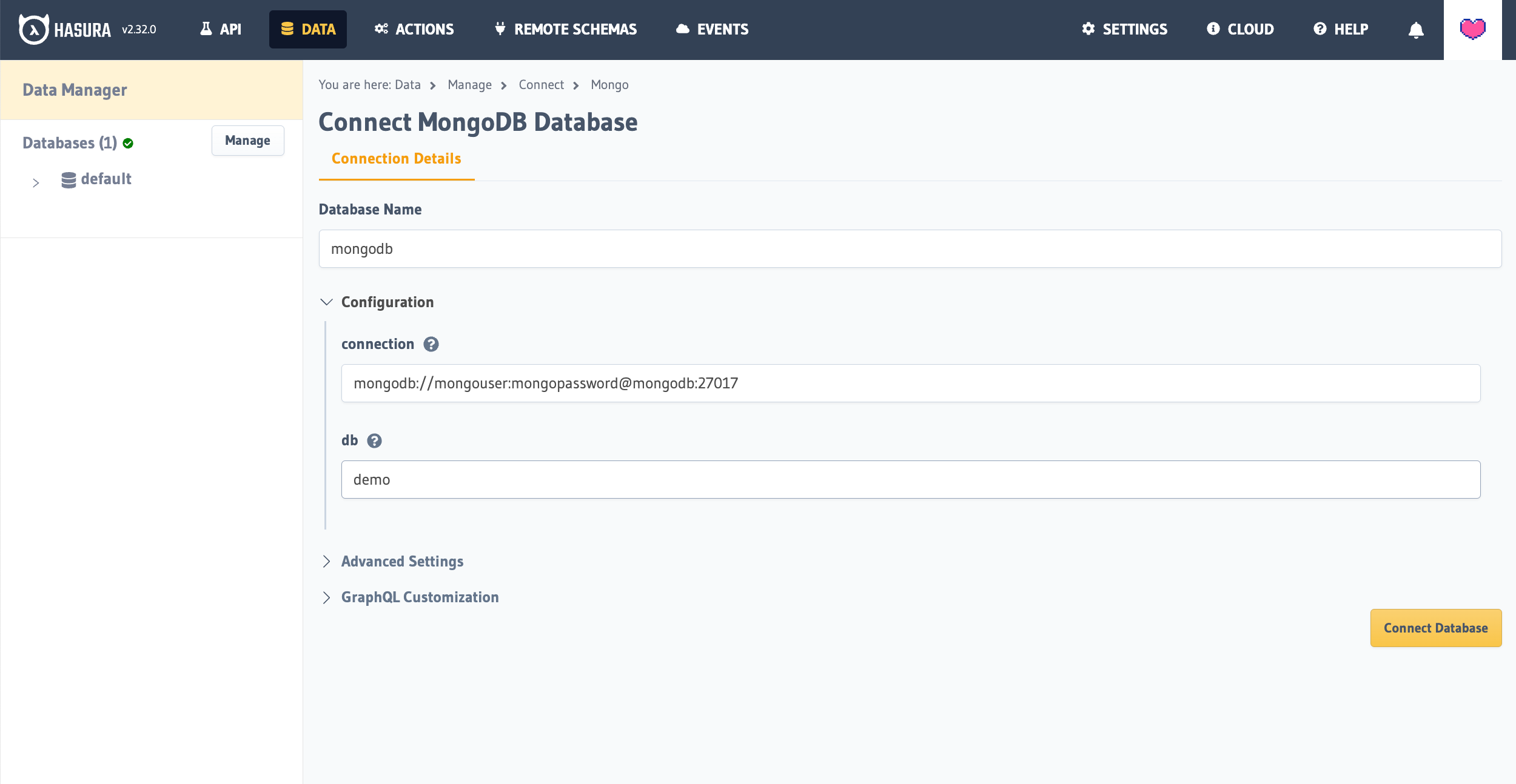 Connecting to MongoDB - Connecting your database