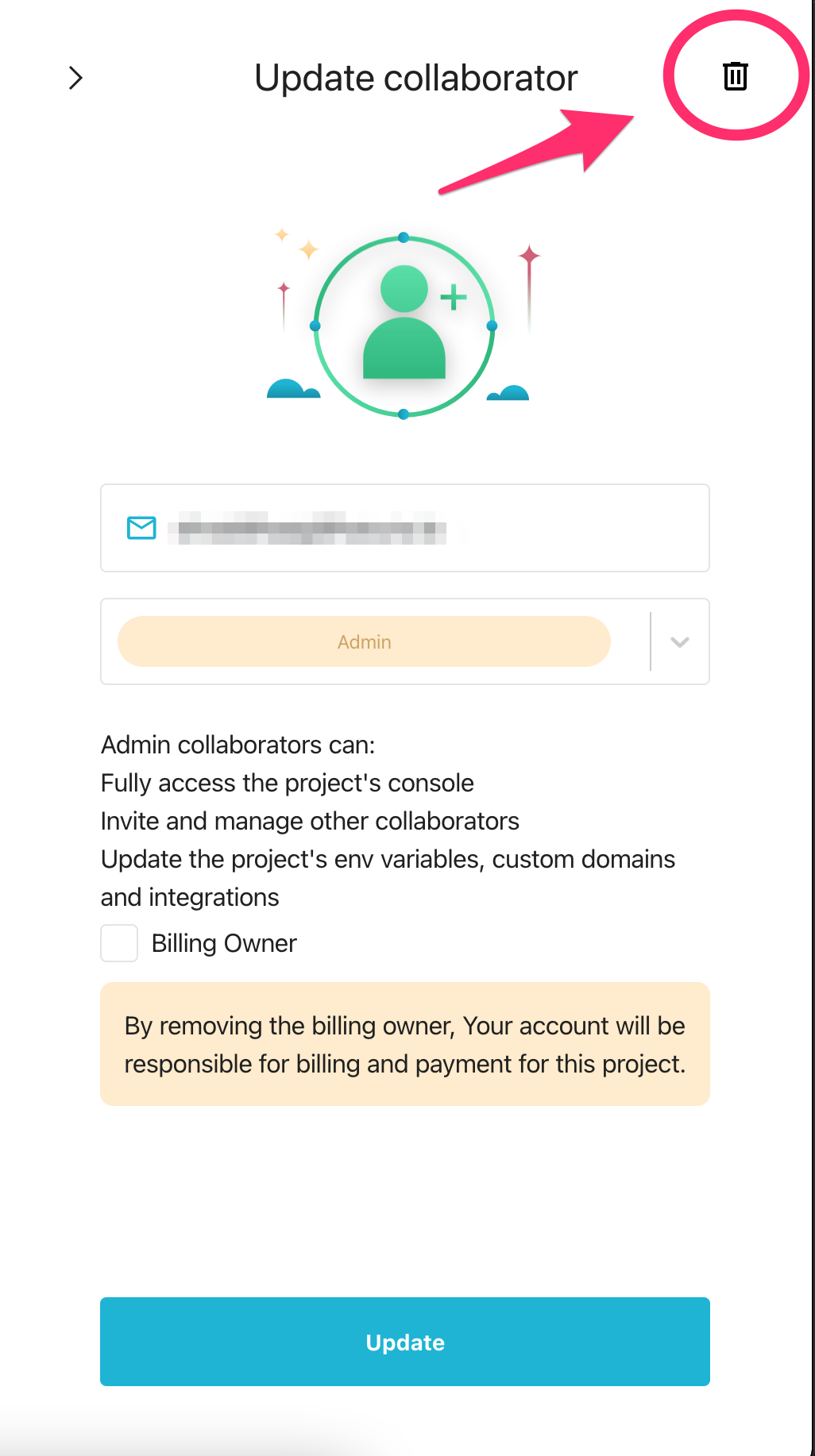 Remove billing owner collaborator